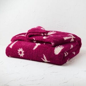 Opalhouse Faux Shearling Blanket Twin XL Pink Plush Throw‎ NEW